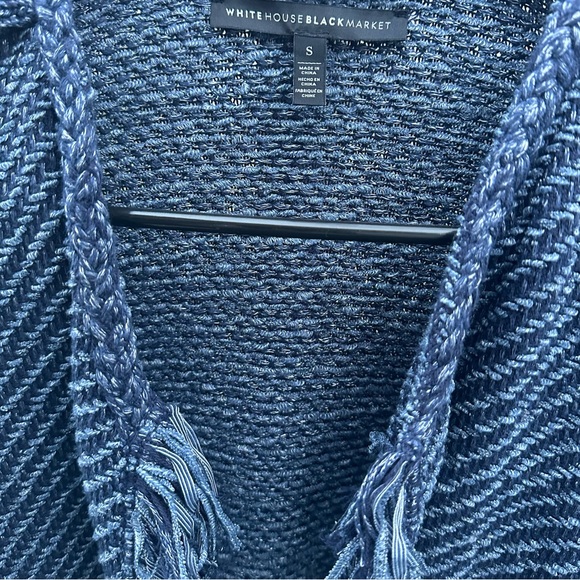 Vintage Shaggy Blue Knit Fringe Cardigan - Picture 5 of 5